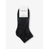 Calvin Klein Mens Quarter Brand-print Pack Of Two Stretch-cotton Blend Socks Black In Black