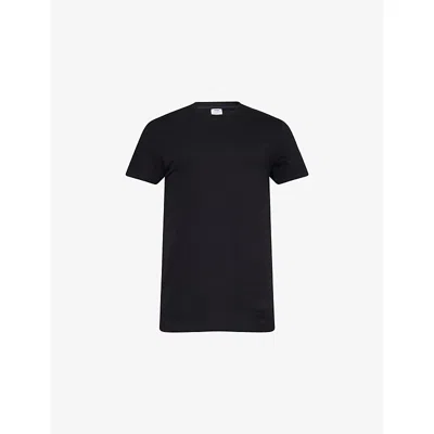 Calvin Klein Mens Black White Gry Heathr Crewneck Logo-embroidered Pack Of Three Cotton-jersey T-shirts