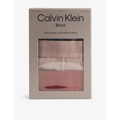 Calvin Klein Mens  Black Pack Of Three Stretch-jersey Briefs In Black, Zinc, Syrah