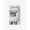 Calvin Klein Mens Blk Hthr Buff Sline Icon Pack-of-five Regular-fit Stretch-cotton Trunks In White