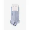 Calvin Klein Mens  Branded Space-dye Pack Of Two Trainer Socks In Blue Combo