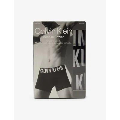 Calvin Klein Mens  Branded-waistband Pack Of Three Stretch-recycled Polyester Boxer Briefs In Black, Black, Black