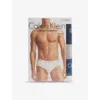 Calvin Klein Mens  Hip Low-rise Classic-fit Pack Of Three Cotton-jersey Briefs In Blk, Diam Grey,ston