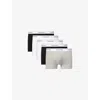 Calvin Klein Mens Blk Wht Blk Wht Grey Icon Logo-waist Pack Of Five Cotton-jersey Trunks In Brown