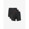 Calvin Klein Mens B-chalk,cur Pumpkin,cas Icon Stretch-cotton Boxer Briefs Pack Of Three Xxl In Black