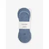 Calvin Klein Mens Denim Logo No-show Stretch-cotton Socks In Blue