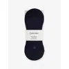 Calvin Klein Mens White Logo No-show Stretch-cotton Socks In Blue