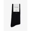 Calvin Klein Mens Black Logo Stretch-cotton Crew Socks Pack Of Three In Black