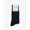 Calvin Klein Mens Navy Logo Stretch-cotton Crew Socks Pack Of Three In Blue