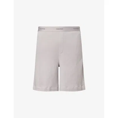 Calvin Klein Mens Ash Modern Terry Cotton-jersey Shorts