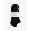 Calvin Klein Mens Black Monogram Stretch-cotton Trainer Socks Pack Of Two