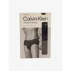 Calvin Klein Mens Soft Modal Logo-waistband Pack Of Three Stretch-jersey Briefs Black Black Black