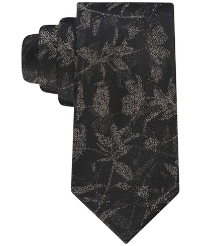 Calvin Klein Mens Camila Floral Classic Tie In Brown