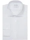 Calvin Klein Mens Cotton Slim Fit Dress Shirt In White