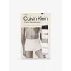 Calvin Klein Mens Cotton Modal Logo-waist Pack Of Three Stretch-cotton Briefs Black Ash Lilac Quartz