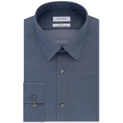 Calvin Klein Mens Cotton Slim Fit Button-down Shirt In Stream
