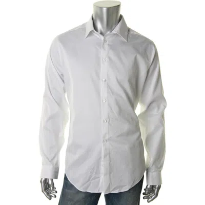 Calvin Klein Mens Cotton Slim Fit Button-down Shirt In White