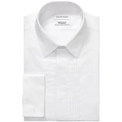 Calvin Klein Mens Cotton Slim Fit Dress Shirt In White