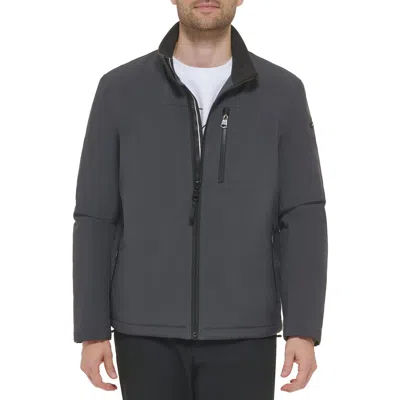 CALVIN KLEIN MENS FAUX FUR LINED POLYESTER SOFT SHELL JACKET