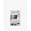 Calvin Klein Mens  Icon Logo-waistband Pack Of Three Stretch-cotton Boxer Briefs In Grey Heather, White, Blk