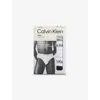 Calvin Klein Mens  Icon Logo-waistband Pack Of Three Stretch-cotton Hip Briefs In Grey Heather, White, Blk