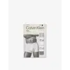 Calvin Klein Mens  Icon Logo-waistband Pack Of Three Stretch-cotton Trunks In Grey Heather White Blk