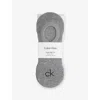 Calvin Klein Mens  High-cut Stretch-cotton No-show Socks In Gray