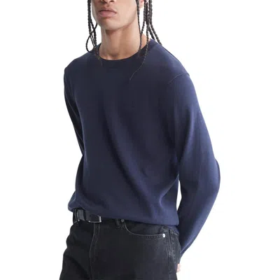 Calvin Klein Mens Heathered Cotton Pullover Sweater In Blue