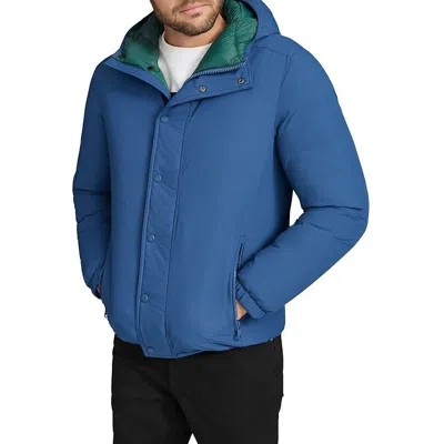 Calvin Klein Mens Hooded Polyester Puffer Jacket In Multi