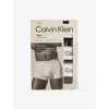 Calvin Klein Mens Icon Logo-waist Pack Of Three Stretch-cotton Trunks Black Black Black