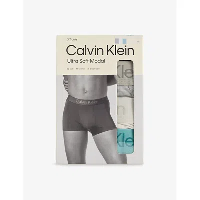 Calvin Klein Mens Ind Chip Molten Wbs Icon Pack-of-three Stretch-cotton Briefs