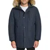 Calvin Klein Men's Long Parka With Faux-fur Lined Hood In Blue