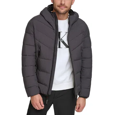 Calvin Klein Mens Insulated Polyester Puffer Jacket In Grey