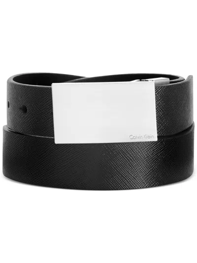 Calvin Klein Mens Leather Reversible Dress Belt In Black