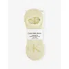 Calvin Klein Mens Light Green/white Footie High Cut Two-pack Cotton-blend Socks