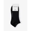Calvin Klein Mens Black Logo Stretch-cotton Trainer Socks Pack Of Three In Black