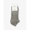 Calvin Klein Mens Grey Melange Logo Stretch-cotton Trainer Socks Pack Of Three In Gray