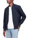 Calvin Klein Mens Matte Long Sleeves Bomber Jacket In Blue