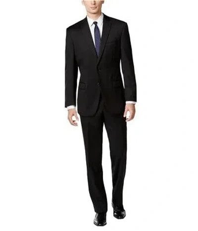 Pre-owned Calvin Klein Mens Modern-fit Two Button Formal Suit In Black