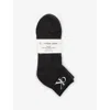 Calvin Klein Mens Black Monogram Stretch-cotton Quarter Socks Pack Of Two