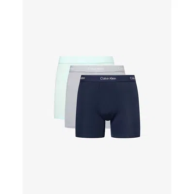 Calvin Klein Mens Multi Icon Pack Of Three Stretch-cotton Boxer Briefs