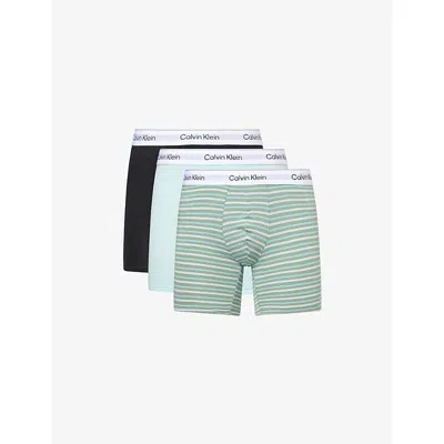Calvin Klein Mens Multi Icon Pack Of Three Stretch-cotton Boxer Briefs