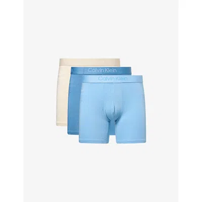Calvin Klein Mens Multi Ultra Soft Pack Of Three Modal-jersey Boxer Briefs