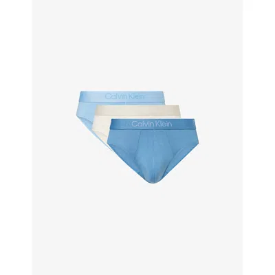 Calvin Klein Mens Multi Ultra Soft Pack Of Three Modal-jersey Hip Briefs