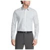 Calvin Klein Dress Shirt Mens Gray Striped Long Sleeve Button Up Mac111 In Gray