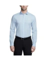 Calvin Klein Mens Refined Cotton Stretch Dress Shirt Regular Slim Fit In White