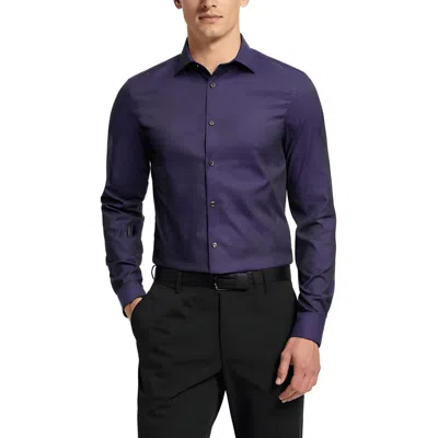 Calvin Klein Mens Ribbed Cotton Button-down Shirt In Purple
