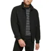 Calvin Klein Mens Ribbed Trim Wool Bomber Jacket In Black