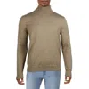 Calvin Klein Mens Ribbed Trim Wool Turtleneck Sweater
