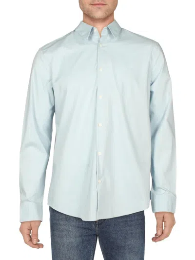 Calvin Klein Mens Slim Fit Collar Button-down Shirt In Multi